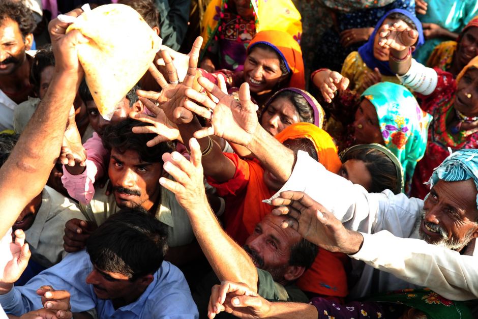 People receiving aid